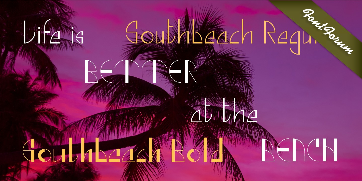 Пример шрифта Southbeach Regular